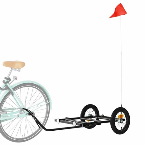 Fietstrailer 122x53x28 cm ijzer zwart 3