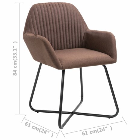 Eetkamerstoelen 4 st stof bruin 8