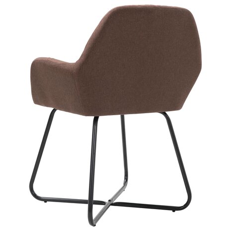 Eetkamerstoelen 6 st stof bruin 5