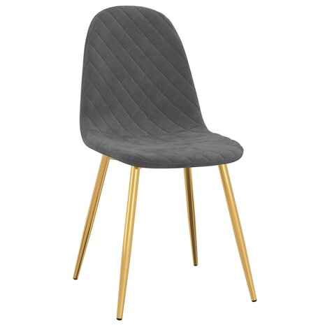 Eetkamerstoelen 2 st fluweel donkergrijs 3