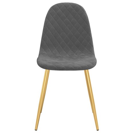 Eetkamerstoelen 2 st fluweel donkergrijs 4