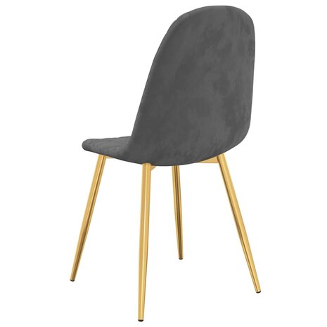 Eetkamerstoelen 2 st fluweel donkergrijs 6