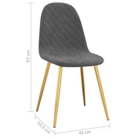 Eetkamerstoelen 2 st fluweel donkergrijs 9