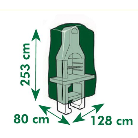 Nature Beschermhoes voor stenen barbecues 253x128x80 cm 3