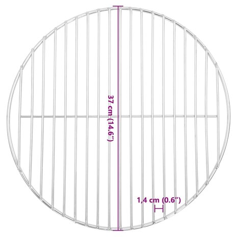 Barbecuerooster rond Ø37 cm 304 roestvrij staal 6