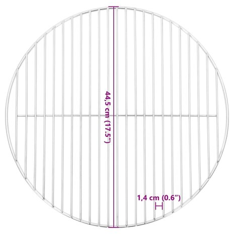 Barbecuerooster rond Ø44,5 cm 304 roestvrij staal 6