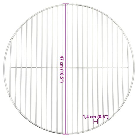 Barbecuerooster rond Ø47 cm 304 roestvrij staal 6