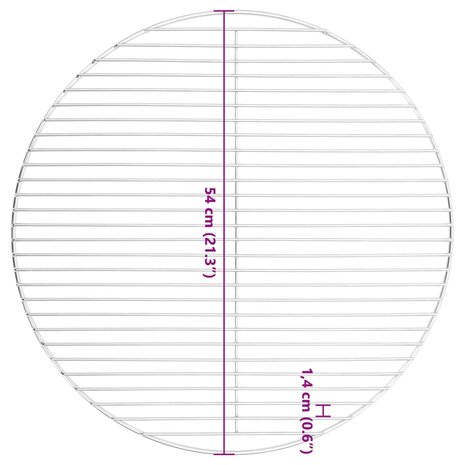 Barbecuerooster rond Ø54 cm 304 roestvrij staal 6