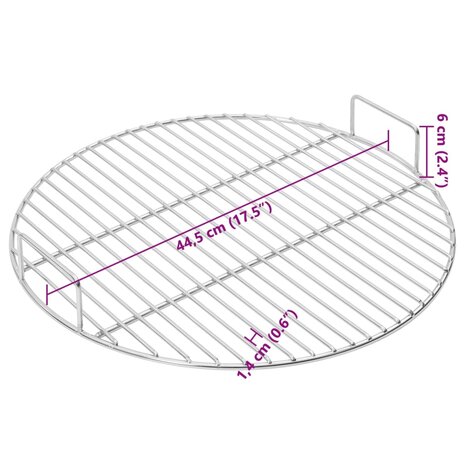 Barbecuerooster met handgrepen rond Ø44,5 cm 304 roestvrijstaal 6