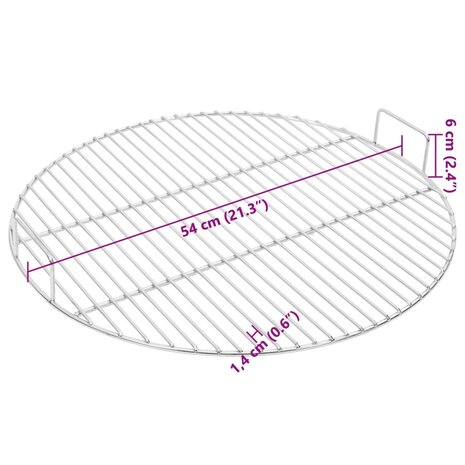 Barbecuerooster met handgrepen rond Ø54 cm 304 roestvrij staal 6