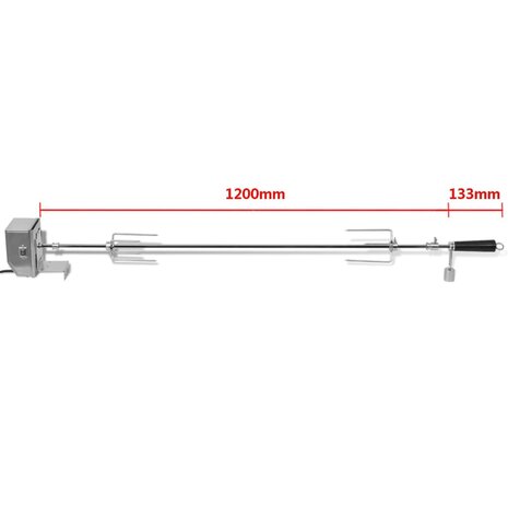 BBQ Draaispit met professionele motor staal 1200 mm 7