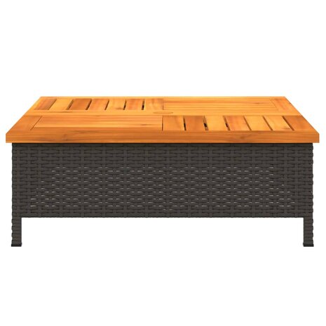 Parasolvoetbedekking 70x70x25 cm poly rattan acaciahout zwart 5