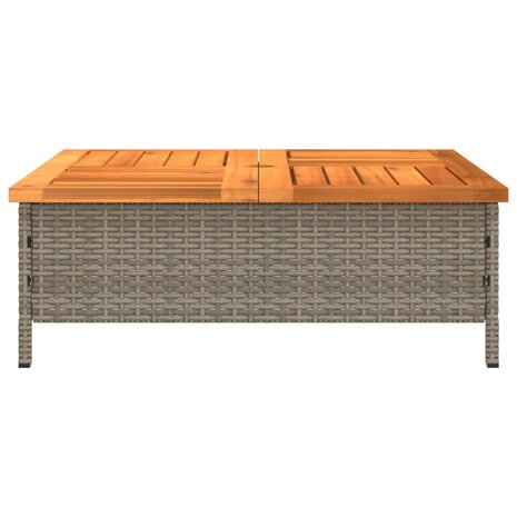 Parasolvoetbedekking 70x70x25 cm poly rattan acaciahout grijs 6