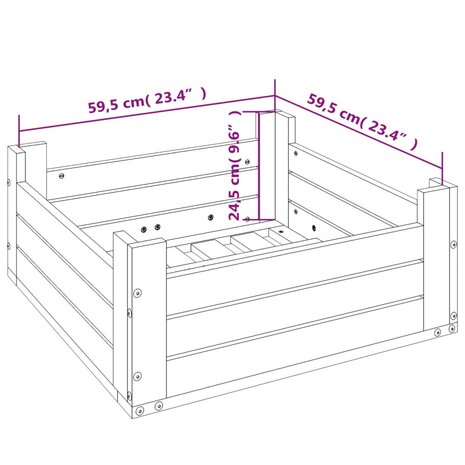 Parasolvoetbedekking massief grenenhout wit 10