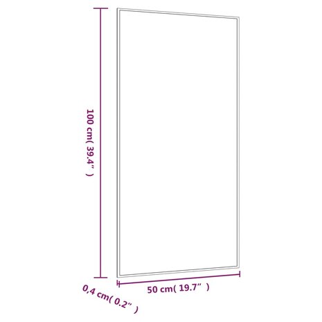 Wandspiegel 50x100 cm rechthoekig glas 6