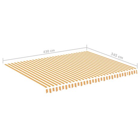 Vervangingsdoek voor luifel 4,5x3,5 m geel en wit 6