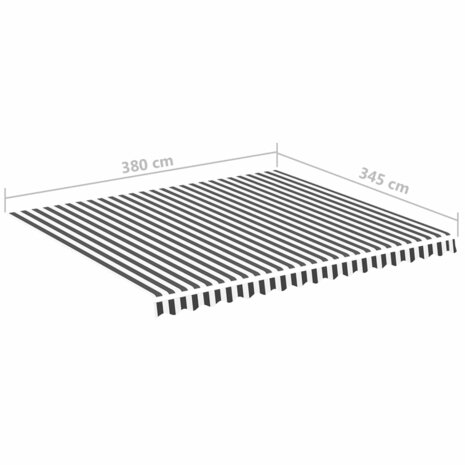 Vervangingsdoek voor luifel 4x3,5 m antracietkleurig en wit 6