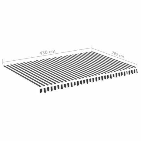 Vervangingsdoek voor luifel 4,5x3 m antracietkleurig en wit 6