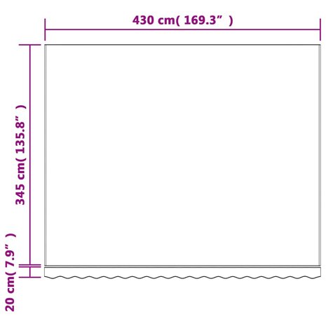 Vervangingsdoek voor luifel gestreept 4,5x3,5 m meerkleurig 7