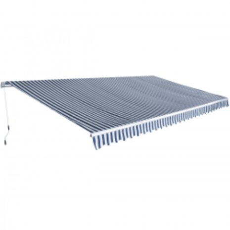 Luifel handmatig uittrekbaar 600 cm blauw/wit 1