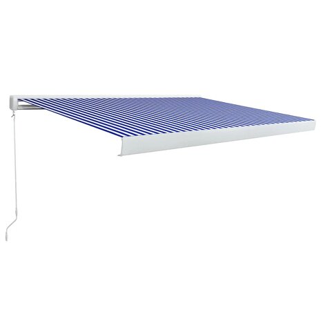 Luifel handmatig 400x300 cm blauw en wit 2