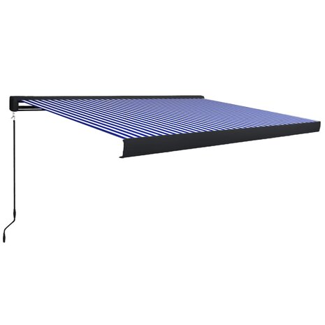 Luifel handmatig 400x300 cm blauw en wit 2