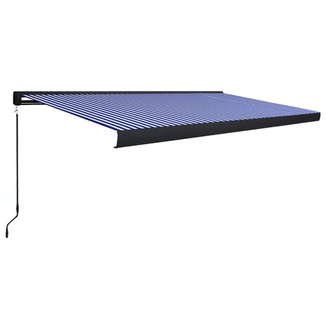 Luifel handmatig 500x300 cm blauw en wit 2