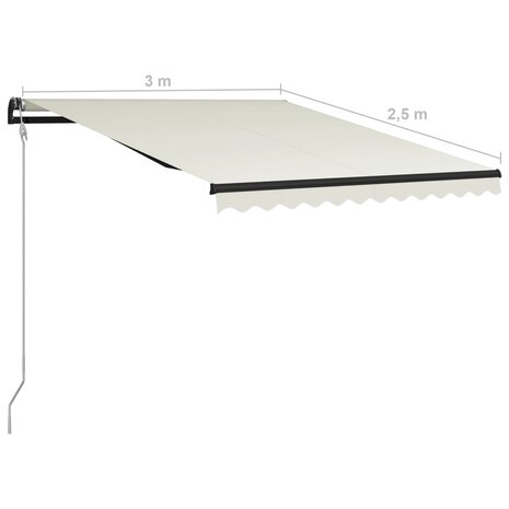 Luifel uittrekbaar met windsensor en LED 300x250 cm crème 11