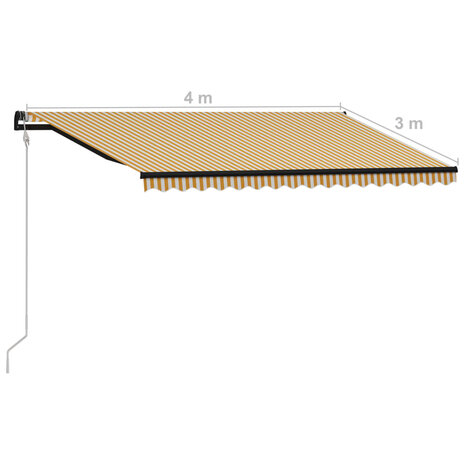 Luifel uittrekbaar met windsensor en LED 400x300 cm geel en wit 11