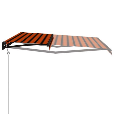 Luifel uittrekbaar met windsensor LED 600x300 cm oranje bruin 3