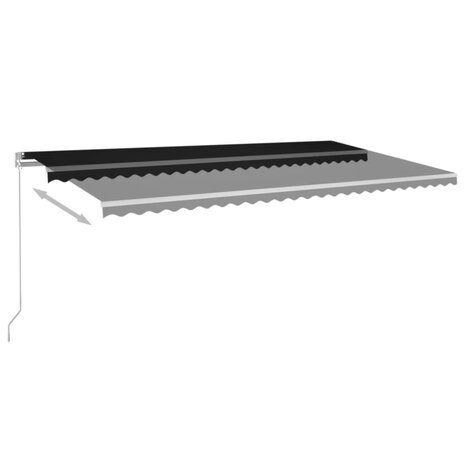 Luifel handmatig uittrekbaar met LED 600x300 cm antracietkleur 4