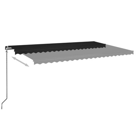 Luifel handmatig uittrekbaar met LED 500x350 cm antracietkleur 3