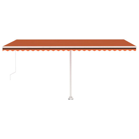 Luifel handmatig uittrekbaar met LED 500x300 cm oranje en bruin 5