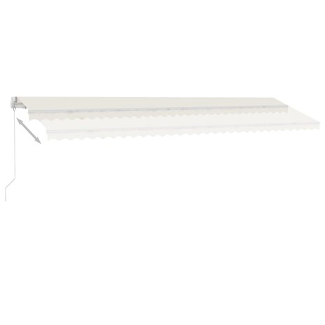 Luifel handmatig uittrekbaar met LED 600x300 cm crèmekleurig 4