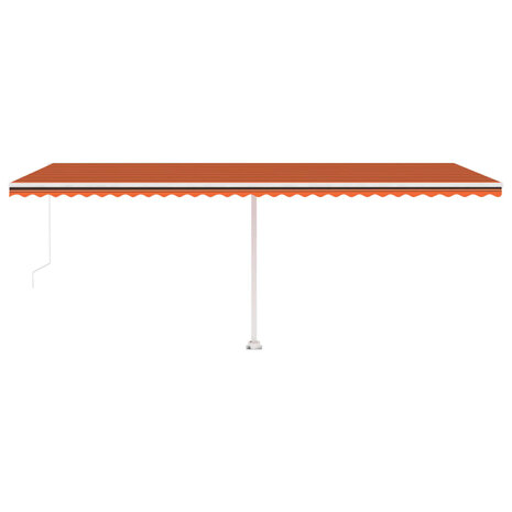 Luifel handmatig uittrekbaar met LED 600x300 cm oranje en bruin 5