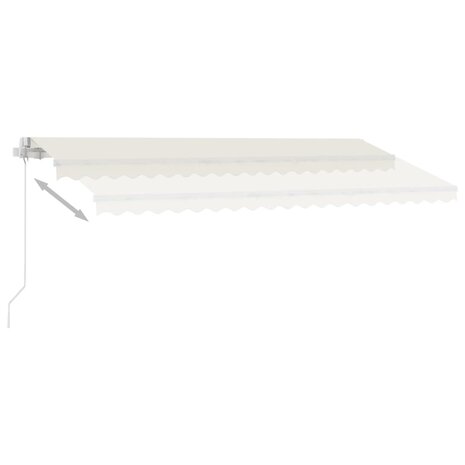 Luifel handmatig uittrekbaar met LED 400x350 cm crèmekleurig   6