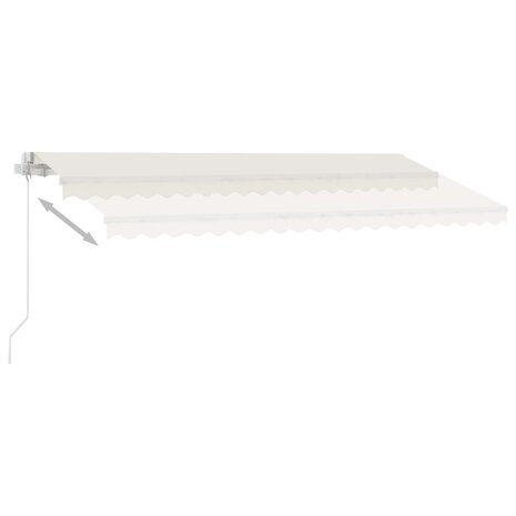 Luifel handmatig uittrekbaar met LED 450x350 cm crèmekleurig 6