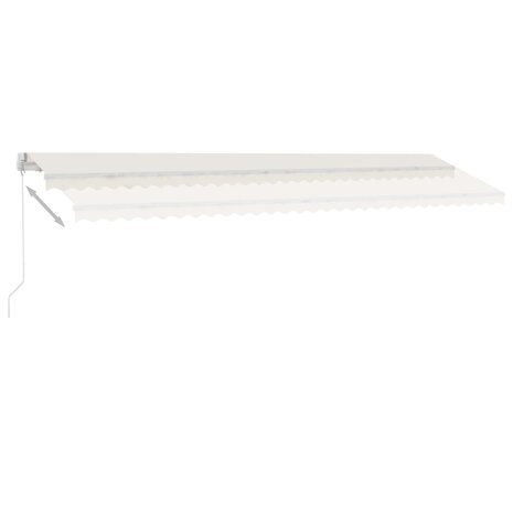 Luifel handmatig uittrekbaar met LED 600x350 cm crèmekleurig 6