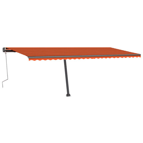 Luifel handmatig uittrekbaar met LED 600x300 cm oranje en bruin 3