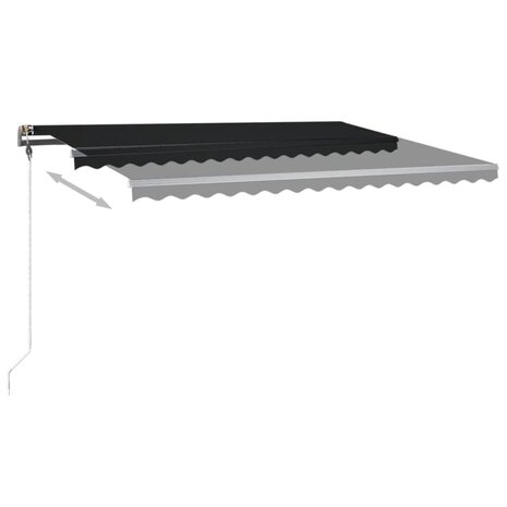 Luifel handmatig uittrekbaar met LED 400x350 cm antracietkleur 5