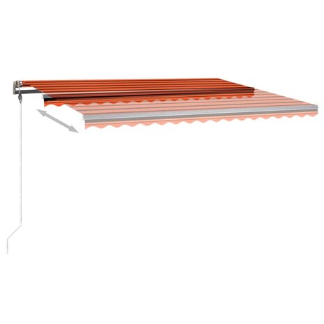 Luifel handmatig uittrekbaar met LED 400x350 cm oranje en bruin 5