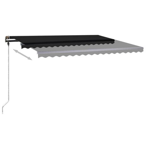 Luifel handmatig uittrekbaar met LED 450x350 cm antracietkleur 5