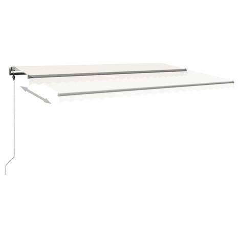 Luifel handmatig uittrekbaar met LED 500x350 cm crèmekleurig 6