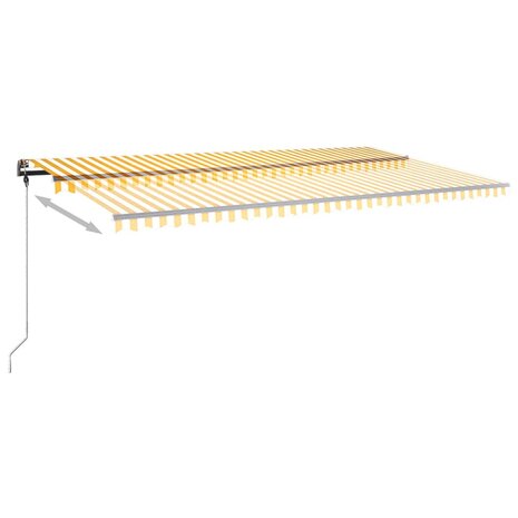 Luifel handmatig uittrekbaar met LED 600x350 cm geel en wit 6