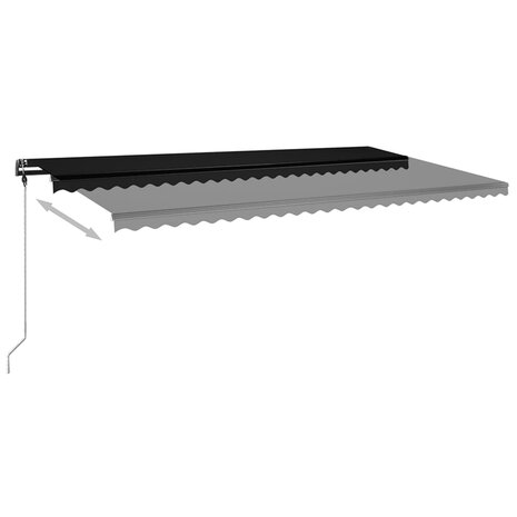 Luifel handmatig uittrekbaar met LED 600x350 cm antracietkleur 5