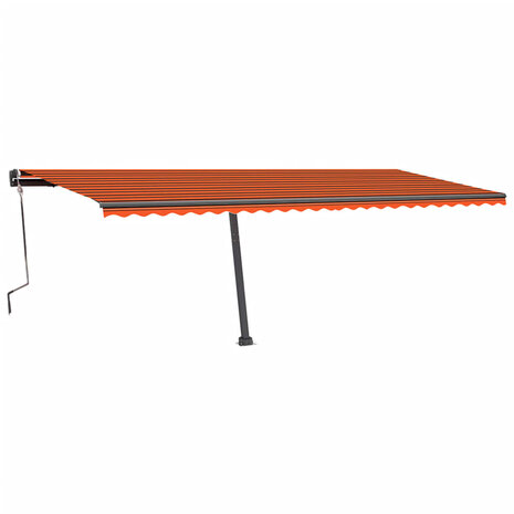 Luifel handmatig uittrekbaar met LED 600x350 cm oranje en bruin 2