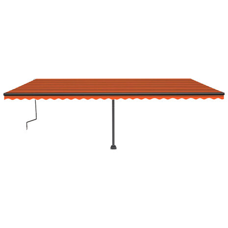 Luifel handmatig uittrekbaar met LED 600x350 cm oranje en bruin 3