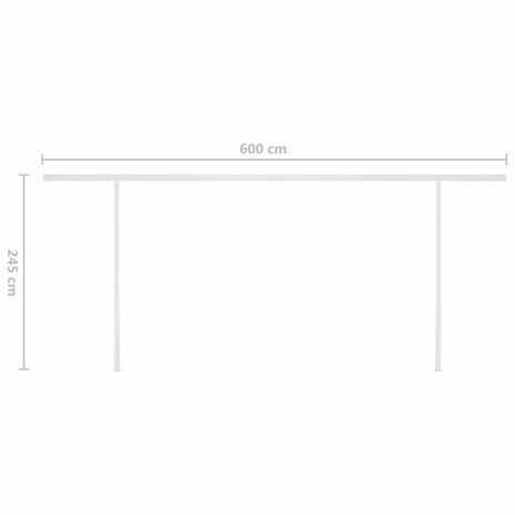 Luifel handmatig uittrekbaar met LED 6x3 m crèmekleurig 11