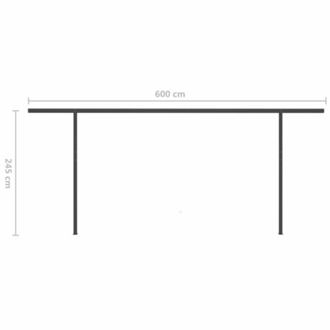 Luifel handmatig uittrekbaar met LED 6x3,5 m crèmekleurig 11