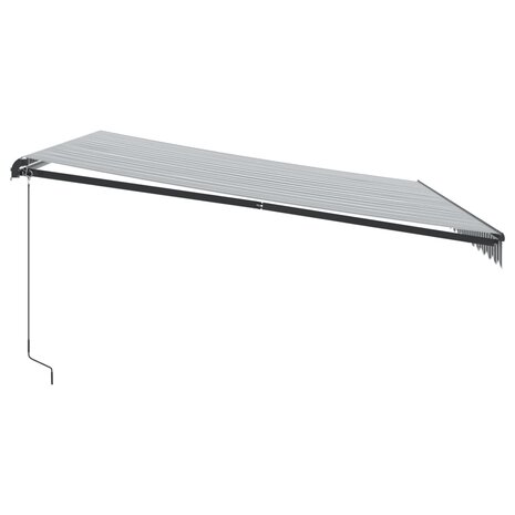 Luifel handmatig uittrekbaar en LED 450x350 cm antraciet en wit 5